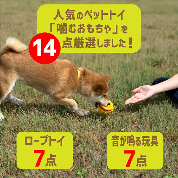 【P2倍】 犬 噛むおもちゃ 14点 セット ロープトイ ゴム ボール ぬいぐるみ 投げるおもちゃ 音が鳴る 玩具 ストレス発散 運動不足解消 歯磨き デンタルケア 中型犬 大型犬に適応 コットン 丈夫 ペット用品